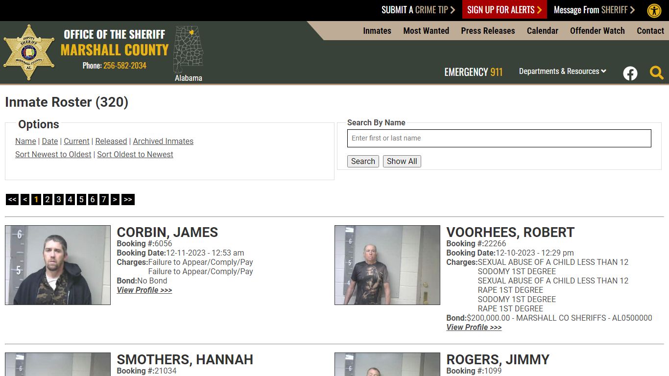 Inmate Roster - Current Inmates Booking Date Descending - Marshall ...